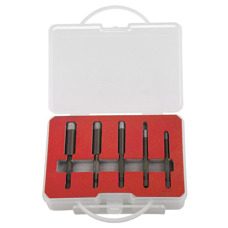 Set carote diamantate pentru găurire uscată, diametre 5-12 mm, HEX 1/4, PROLINE 27280