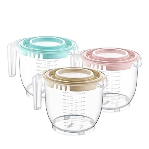 Vas Mixer Gradat Cu Capac Plastic 220cl