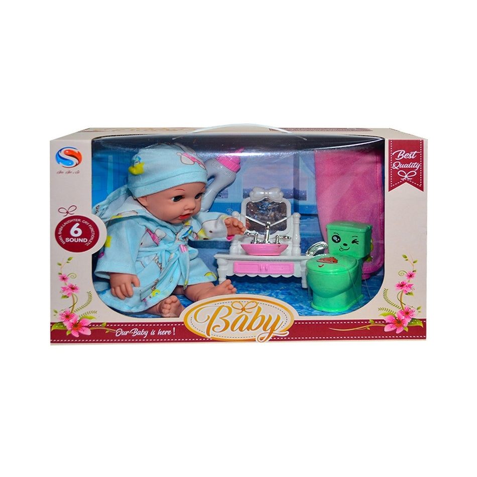 Bebelus Cu Sunete + Mobilier Toaleta, In Cutie Jjs-9816