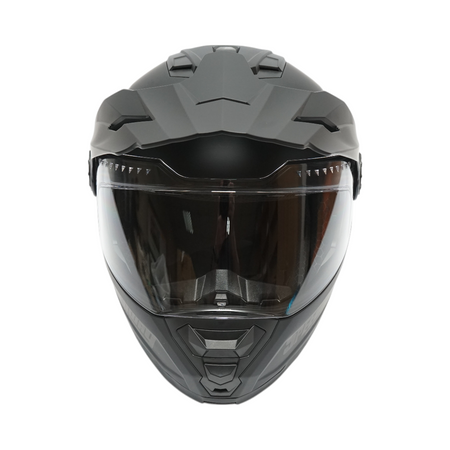 Casca motocross integrala negru mat cu viziera transparenta si ochelari de soare, marimea L Lion