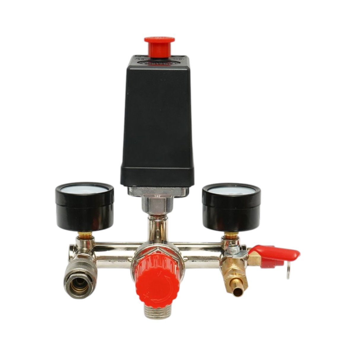 Presostat compresor aer 220V regulator cu 2 manometre 12 bar Breckner Germany BK76309