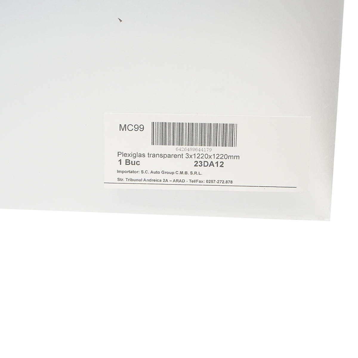 Plexiglas Transparent 3x1220x1220 Mm