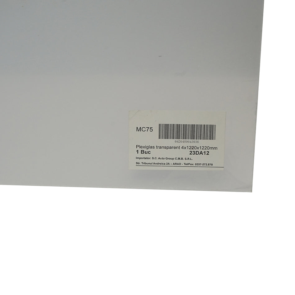 Plexiglas Transparent 4x1220x1220 Mm
