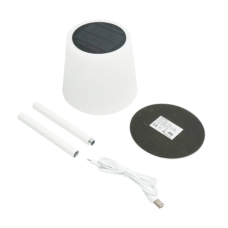 Lampa De Masa Solara 2w, Panou Solar 0.7w, 3.7v 1200mah, Usb 5v 1a,alb