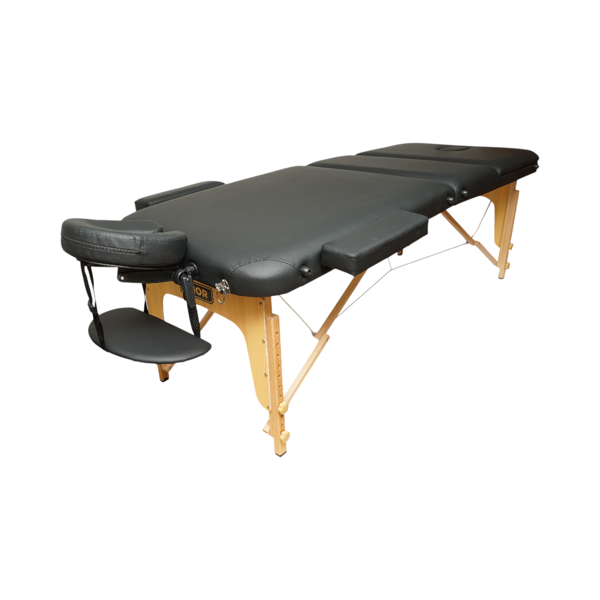 Masa De Masaj Pliabila Portabila 3 Zone,spuma 5cm, H 76cm, Piele Negru