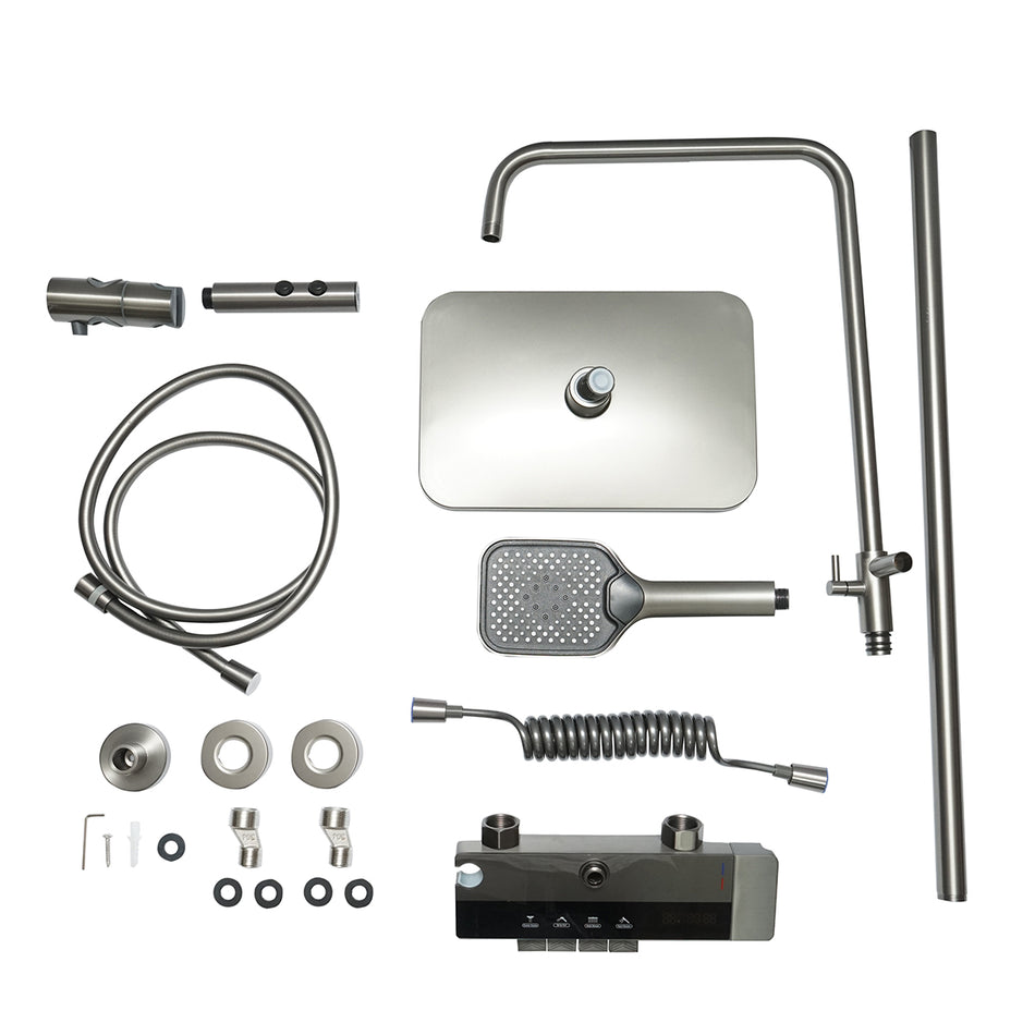 Set Dus Dreptunghiular Multifunctional Cu Termostat, Afisaj Digital