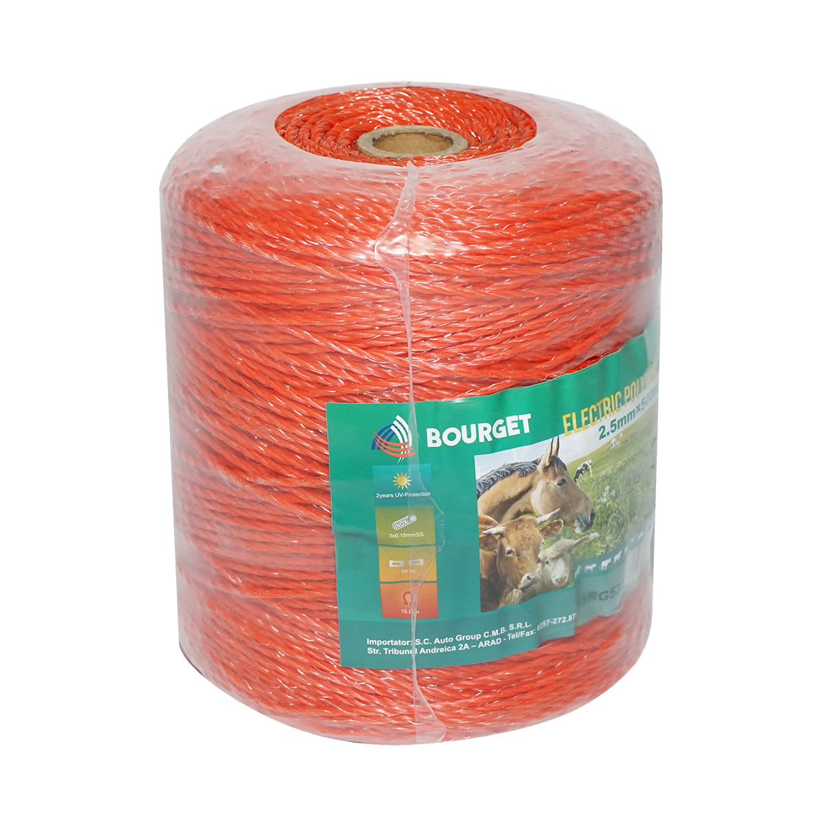 Rola Fir Portocalie Fi 2.5mm 3x0.15mm Ss, 500m Gard Electric, 15 Ohm
