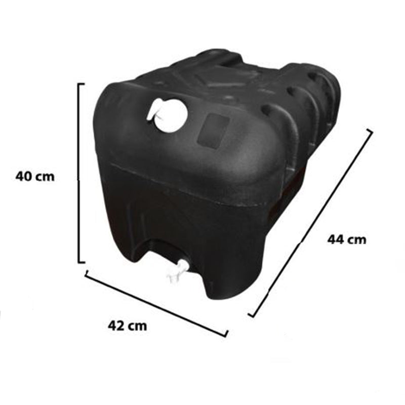 Rezervor apă 50 L cu robinet și dozator de săpun 250 ml plastic negru 420 × 440 × 400 mm DISCK31