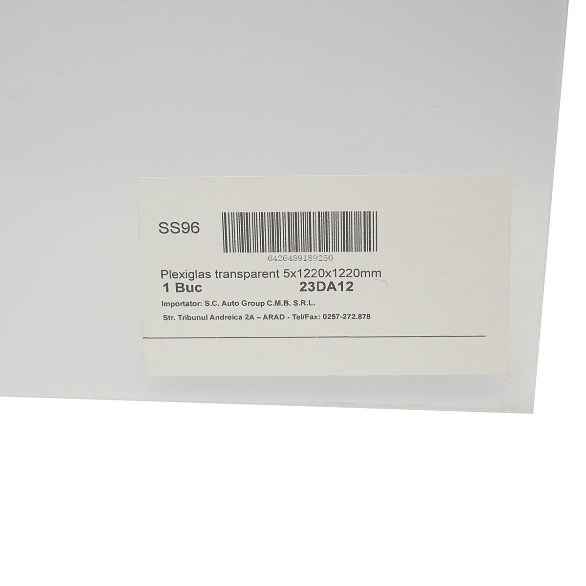 Plexiglas Transparent 5x1220x1220 Mm