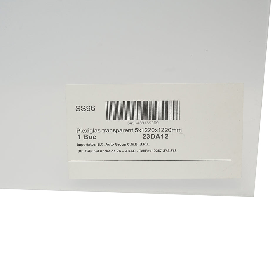 Plexiglas Transparent 5x1220x1220 Mm