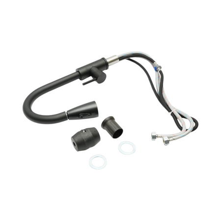 Baterie chiuvetă bucătărie monocomandă cu duș extractibil 2 funcții, negru mat DISVM30