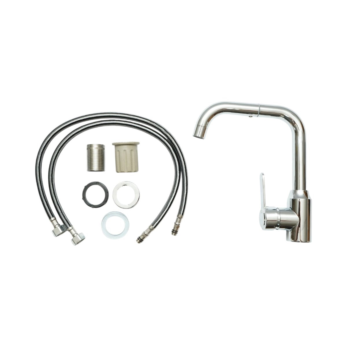 Baterie chiuvetă bucătărie tip U, pipă rotativă 360 grade, monocomandă DISVM57