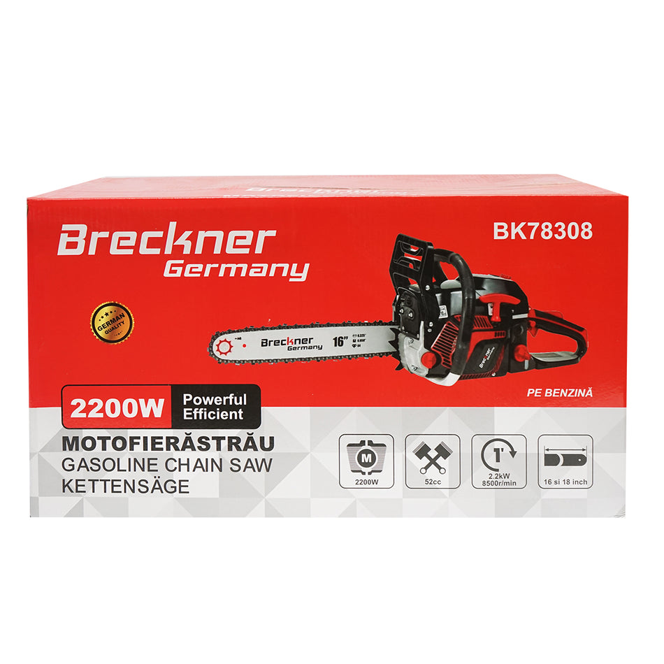 Motoferastrau, 1 Cilindru, 2.2kw, 8500rpm. 52cc. Cu Lama 16/18 Inch