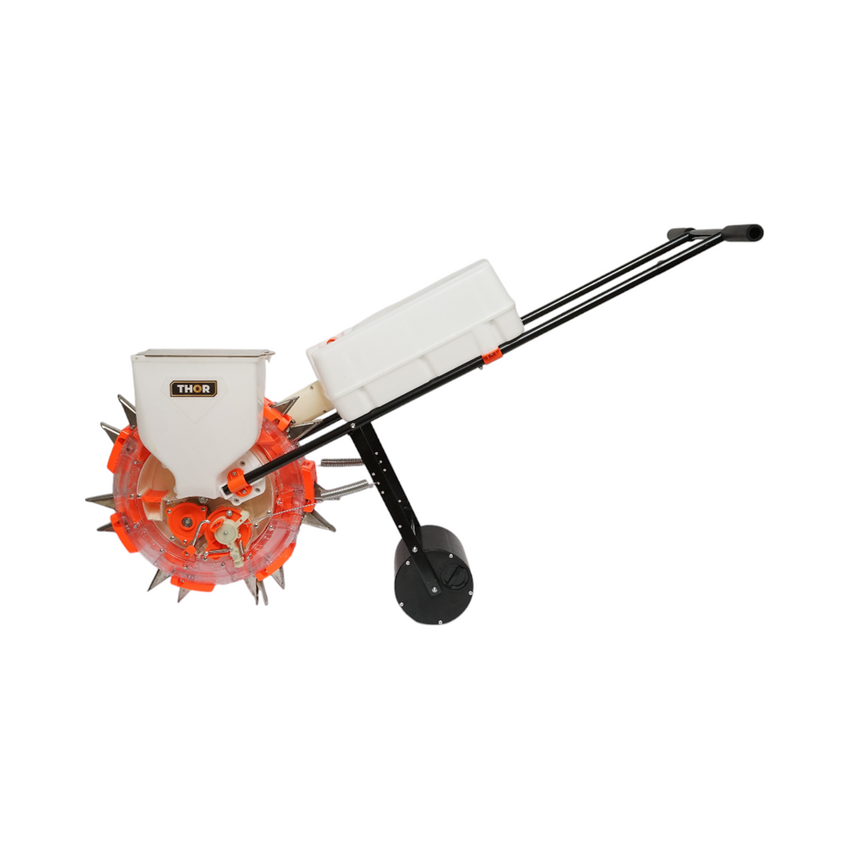 Semanatoare Manuala Reglabila Cu 7 Dinti, Fertilizator, Rezervor Seminte