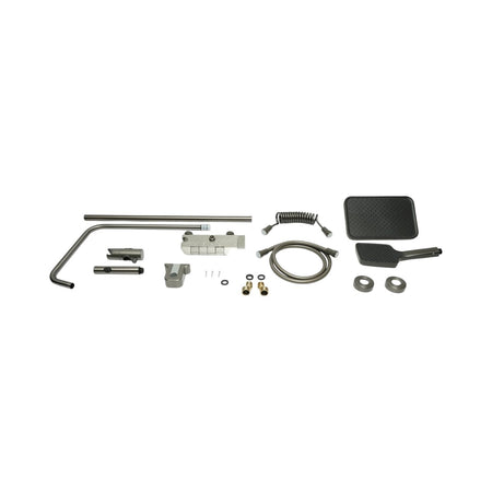 Set de duș multifuncțional cu termostat și 4 funcții din aluminiu grafit mat DISVM22