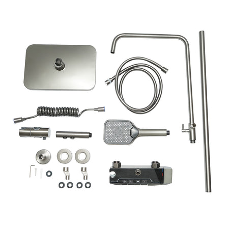 Set Dus Multifunctional Cu Termostat, Afisaj Digital Gri