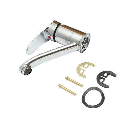 Baterie Bucatarie Cu Pipa Mobila 19cm, Crom Lucios