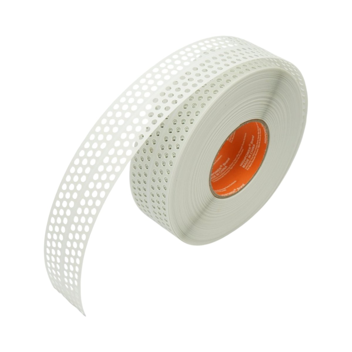 Bandă autoadezivă din PVC perforat pentru protecția colțurilor din rigips de 50 mm × 30 m HighPower AAA137