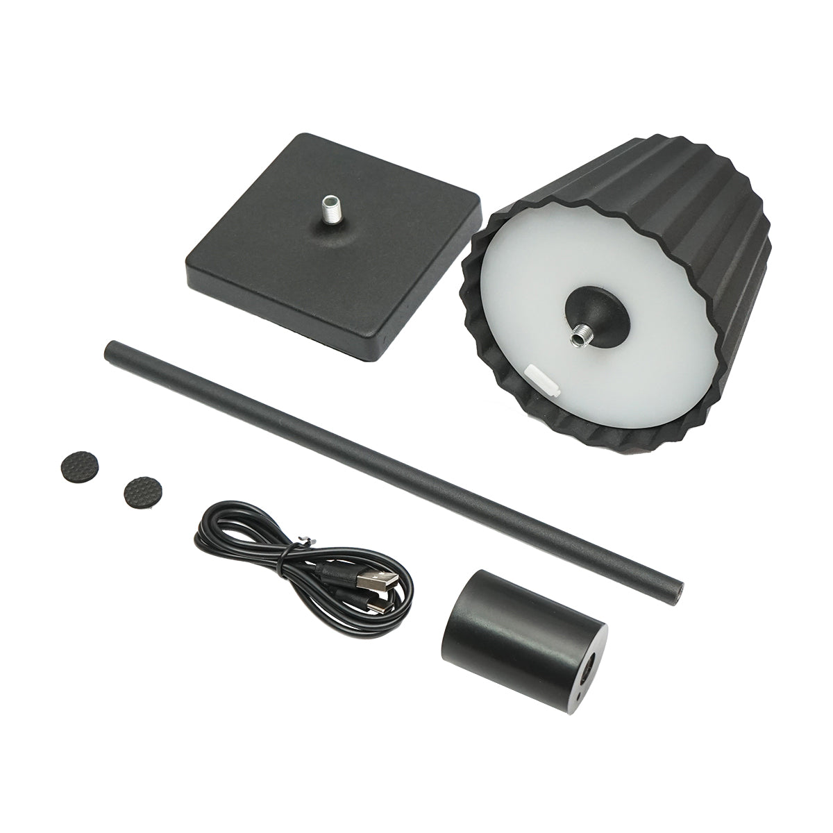 Lampa De Masa Led 3w Reincarcabila, 3.7v 1800mah, Usb 5v 1a, Negru