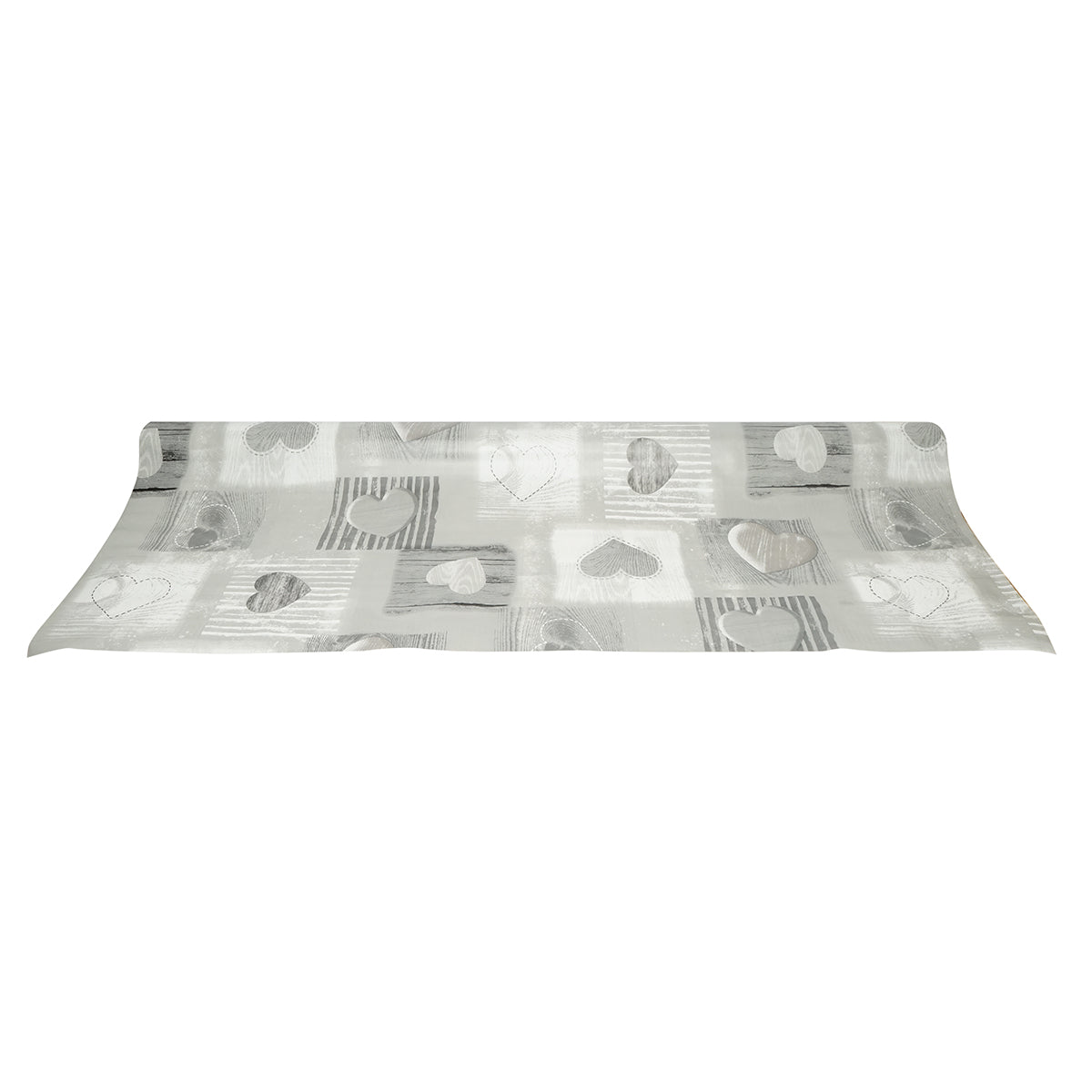 Fata De Masa Pvc, 1.37x20m, Model Inimi Gri, 45gr/mp