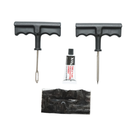 Kit vulcanizare anvelope tubeless cu șnur, adeziv, instrument ac și alezor X-TRA SEAL DISVE79