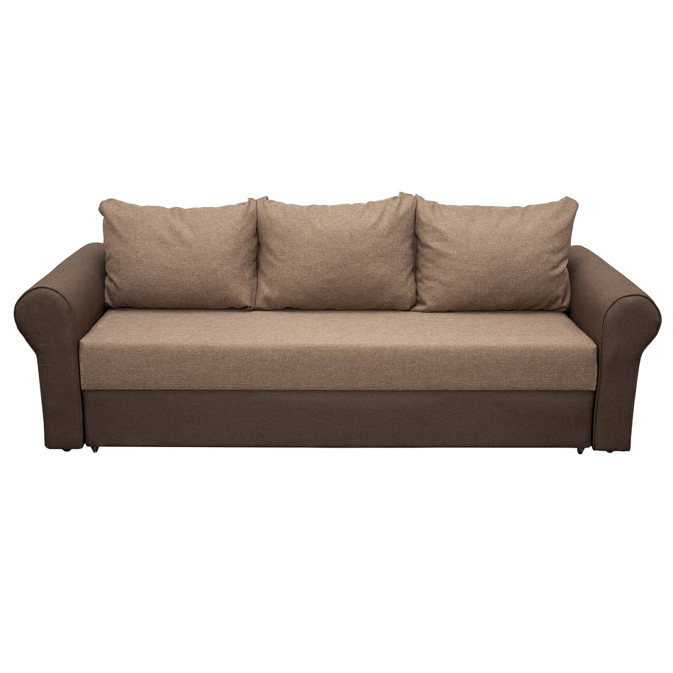 Canapea Extensibila 2 Locuri, Gri Inchis/maro, 193x47x160cm