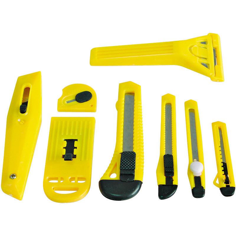 Set cuttere plastic diverse, 8 piese, unelte birou MEGA 30008