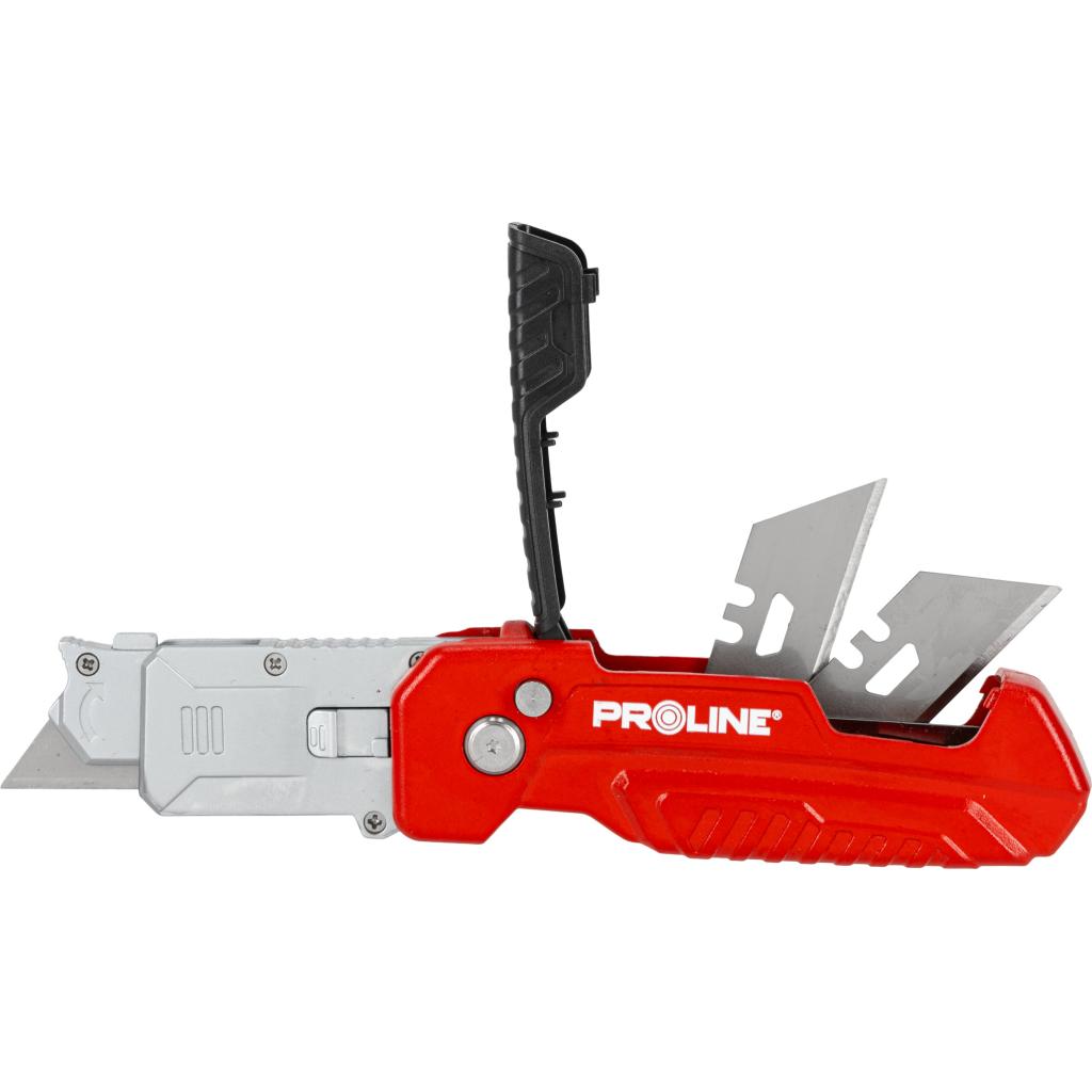 Cutter metalic pliabil cu lamă 60 mm, 3 poziții, carcasă ergonomic, PROLINE 30327
