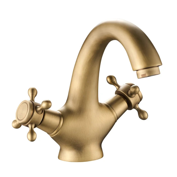 Baterie Baie Pentru Lavoar, Epoque, Montaj Stativ, Bronz Antichizat