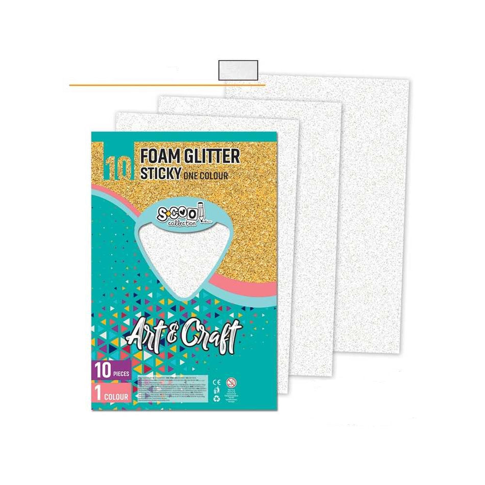 Hartie Buretata Adeziva Glitter Alba 10buc/set Sc1228