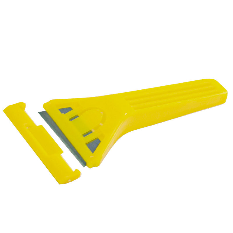 Răzuitor pentru sticlă 60 mm, lamă trapezoidală, mâner plastic, protecție, MEGA 31000