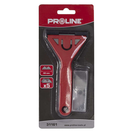 Răzuitor cu 5 lame de rezervă, lamă trapezoidală, protecție lamă PROLINE 31161