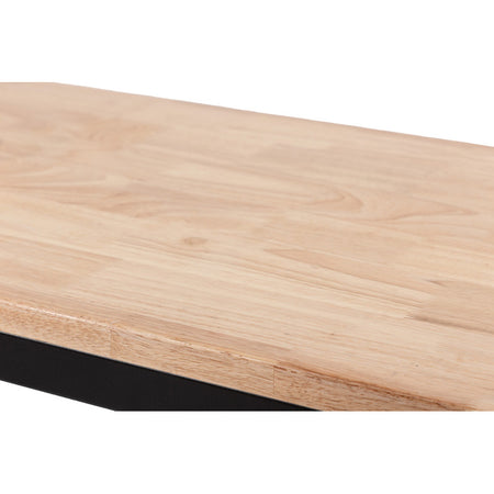 Masă de lucru cu prize, blat lemn masiv 122 × 51 cm, reglare înălțime, 500 kg PROLINE 31220