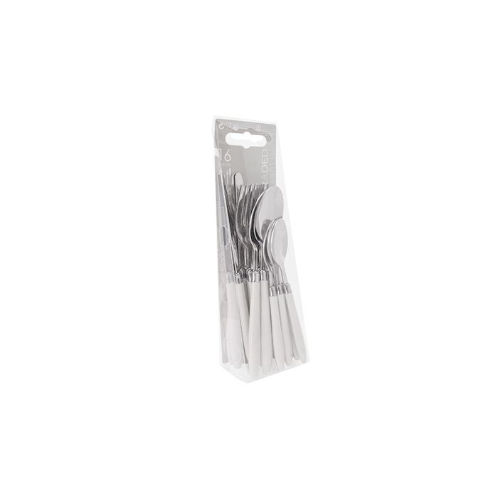 Set Tacamuri Inox 16 Piese Reglisse, Argintiu Cu Alb
