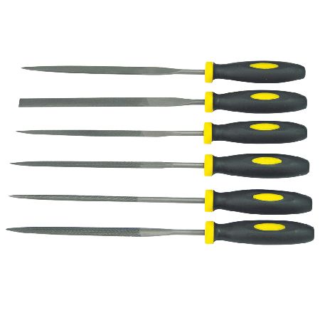 Set pile precizie cu mâner bimaterial 160 mm, 6 piese, agresivitate Nr.2, cutie plastic, MEGA 32016