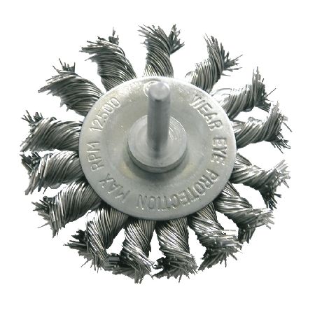 Perie sârmă împletită circulară, tijă 6 mm, diametru 75 mm PROLINE 32447