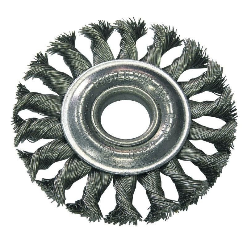 Perie sârmă împletită tip circular cu orificiu PROLINE 175 mm