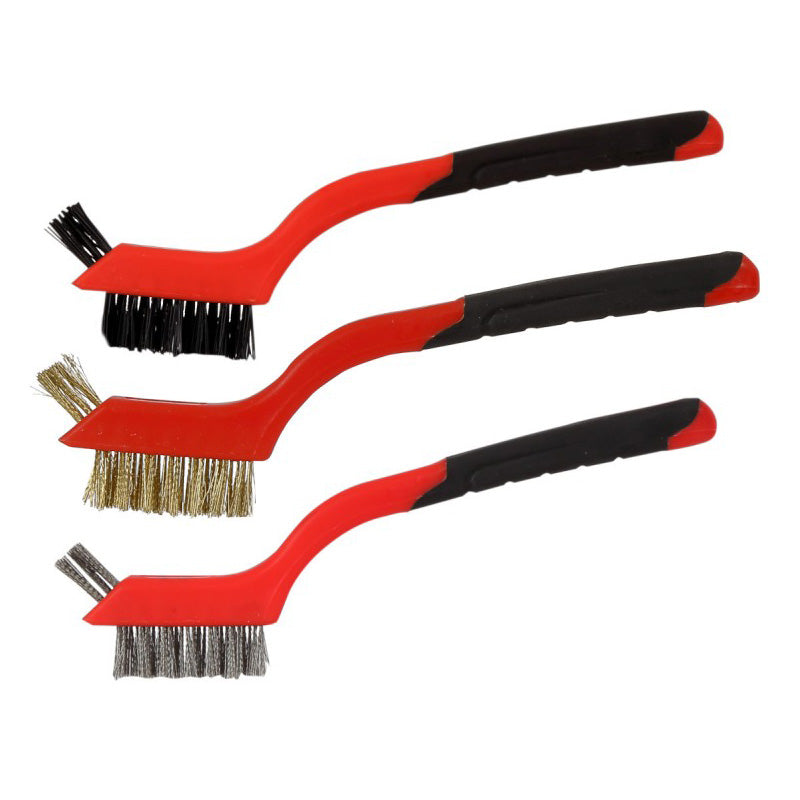 Set perii curățare cu fire inox, alamă și plastic, 3 piese PROLINE 32603