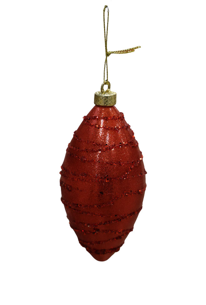 XMAS ORNAMENT GLOB ROSU LACRIMA, PLASTIC