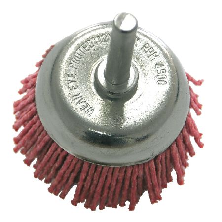 Perie șlefuire tip cupă cu tijă PROLINE, nailon, pentru mașini 50 mm