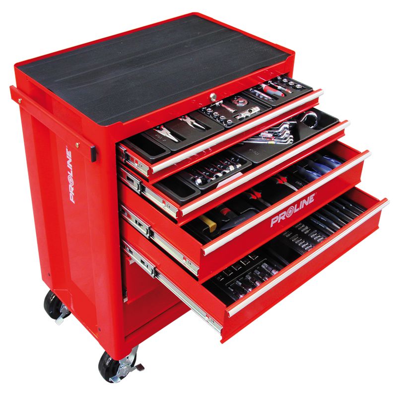 Dulap scule echipat PROLINE, 688×458×735 mm, închidere centralizată