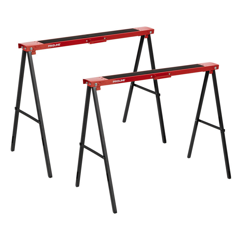 Bancuri lucru pliabile tip capră, 250 kg pe set, suprafață antiderapantă, 2 bucăți, PROLINE 33165