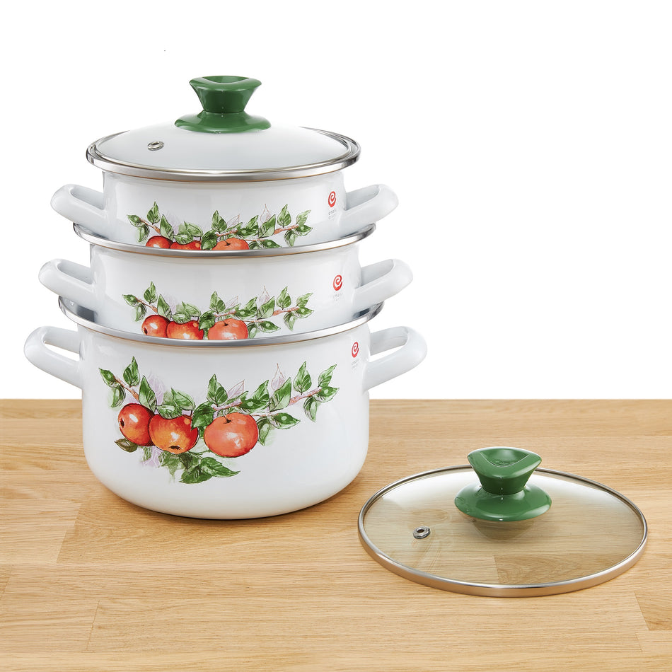 Set Oale Emailate 6 Piese (drepte) 16/18/20 Cm, 2.2/3.1/4.2 L Mere