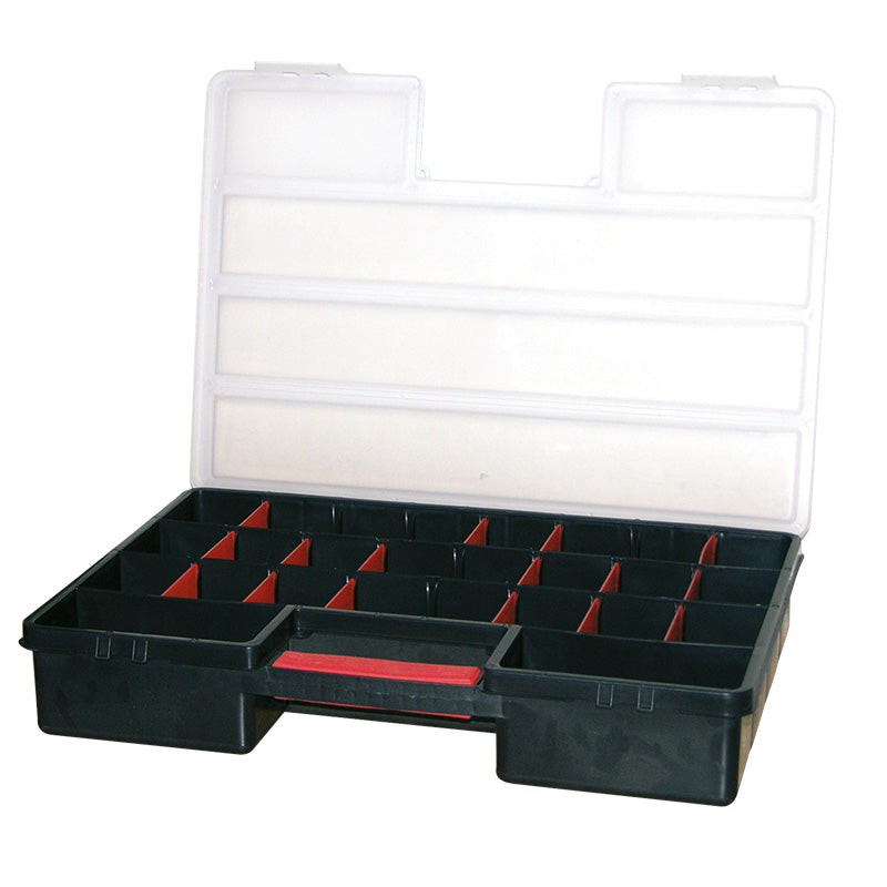 Cutie organizator 460 × 325 × 80 mm, 16 casete, capac transparent ajustabil POLONIA 35527