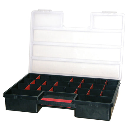 Cutie organizator 460 × 325 × 80 mm, 16 casete, capac transparent ajustabil POLONIA 35527