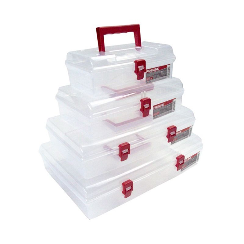 Organizator cu mâner PROLINE cutie divizată din plastic pentru depozitare