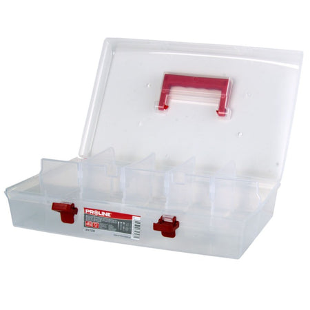 Organizator cu mâner PROLINE cutie divizată din plastic pentru depozitare