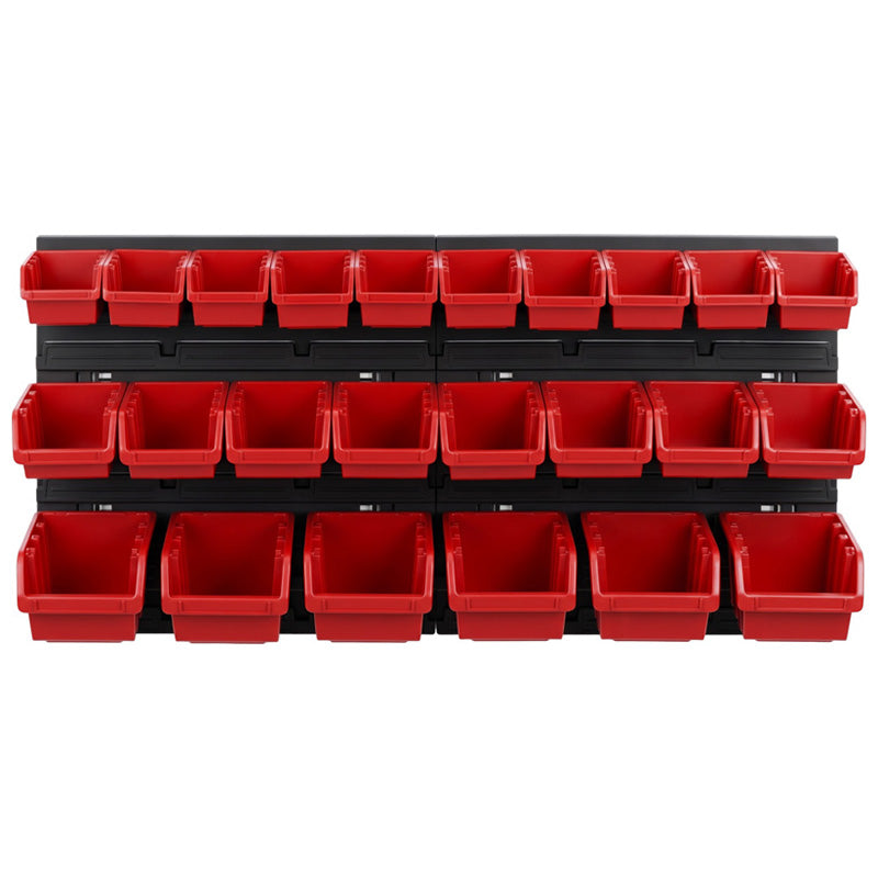 Panou depozitare atelier cu 26 cutii organizatoare, montaj perete, Polonia 35784