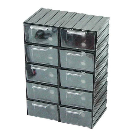 Dulap plastic 213×304×125 mm, 10 sertare transparente, modular POLONIA 35802