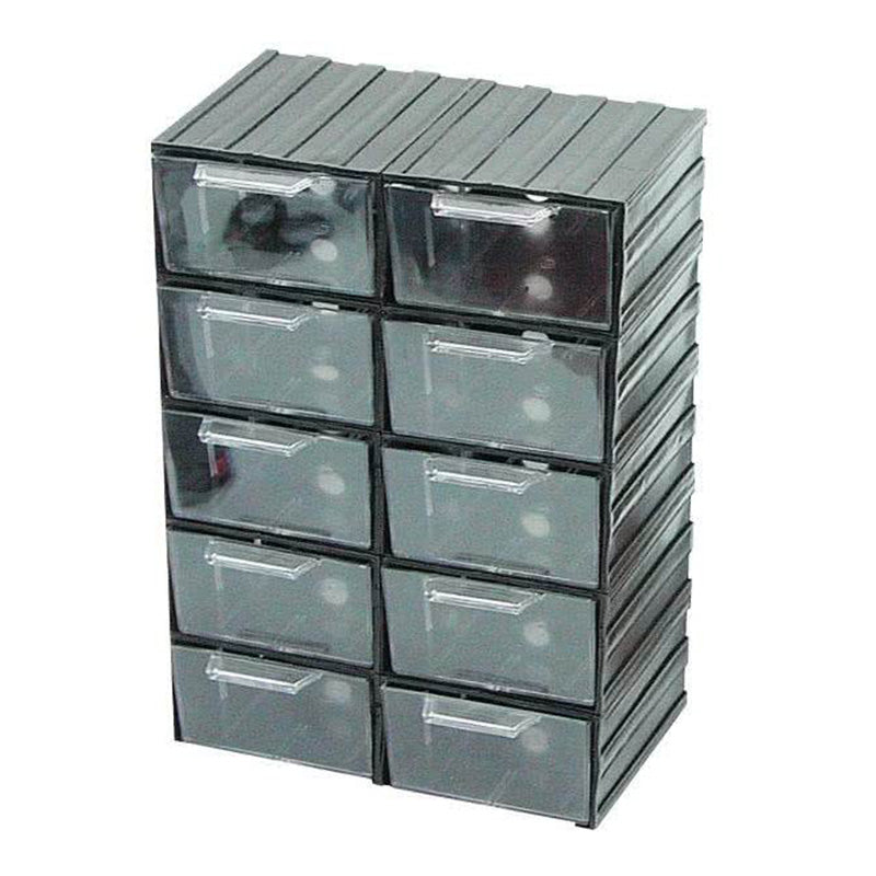 Dulap plastic 213×304×125 mm, 10 sertare transparente, modular POLONIA 35802